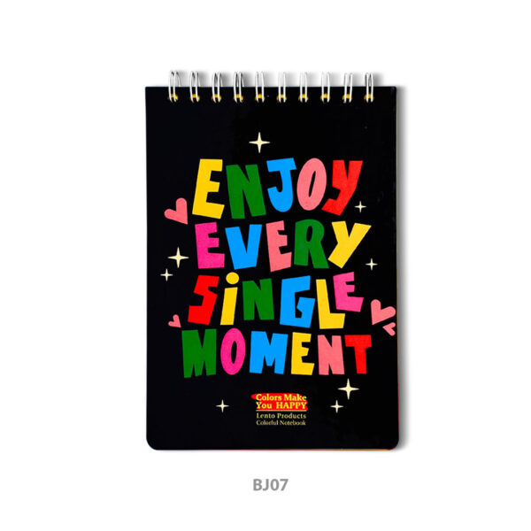 دفتر بولت ژونال رنگی سایز A5 طرح Enjoy Every Single Moment - لنتو Lento